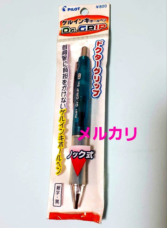 Pilot Dr. Grip Gel Ink Ballpoint Pen Knock Type LDG-80R-TG in translucent blue, 140mm length