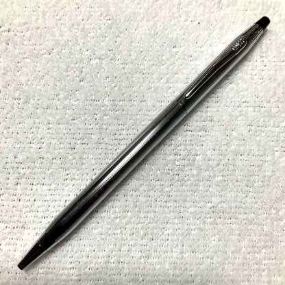 Cross Silver Stripe Ballpoint Pen with clean silver finish, used excellent condition, Japan import
