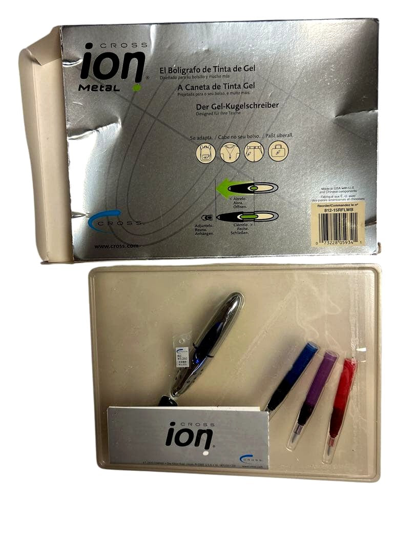 Cross Ion Metal gel ink pen blue 812-15 model, Japan import, shown without box