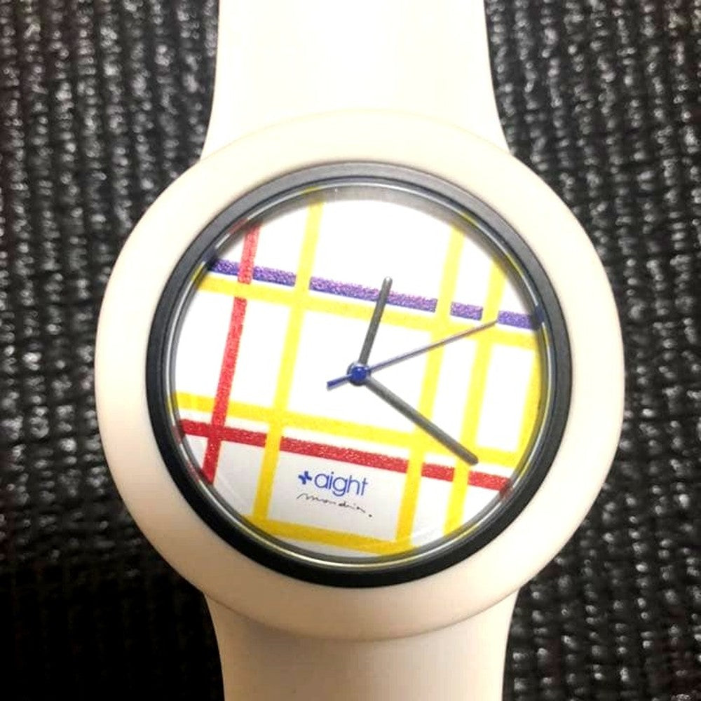 Aight Collaborator wristwatch featuring Piet Mondrian New York City artwork, made in France, water-resistant 3 ATM