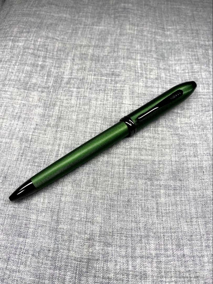 Used Cross Townsend Midnight Green ballpoint pen shown in close-up