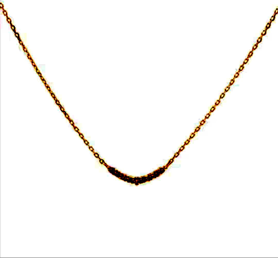 Agate K18YG gold pendant necklace with 0.04ct diamond and 40.2 cm chain