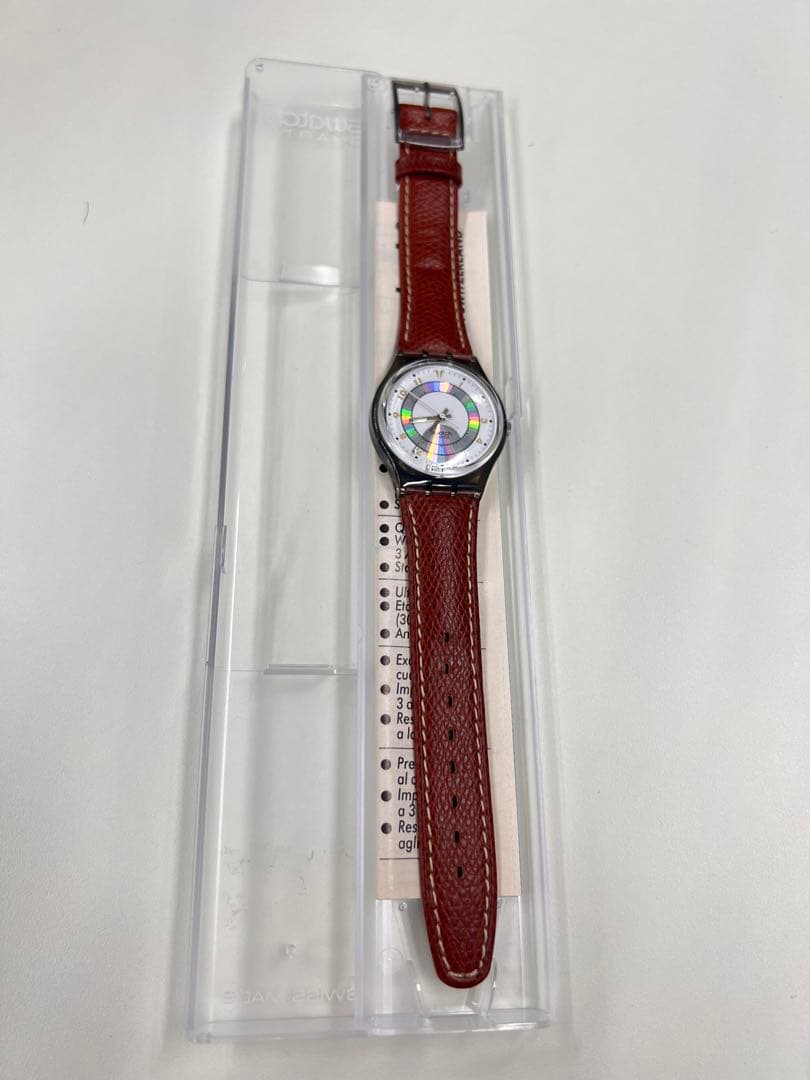 swatch Big Bold Brown Leather Analog Men's — Japanese