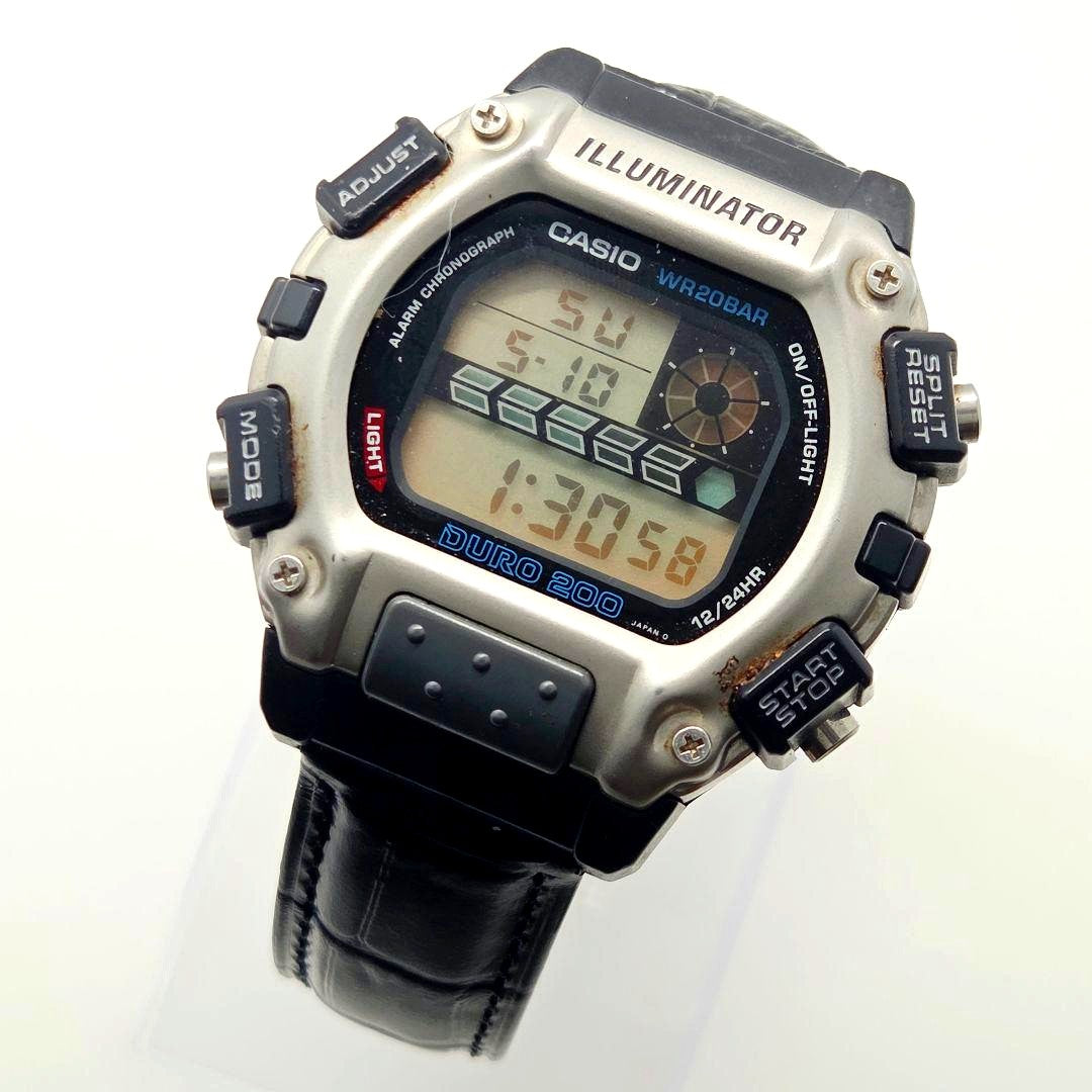 Casio Duro200 DRO-204 wristwatch with new battery and aftermarket replacement belt