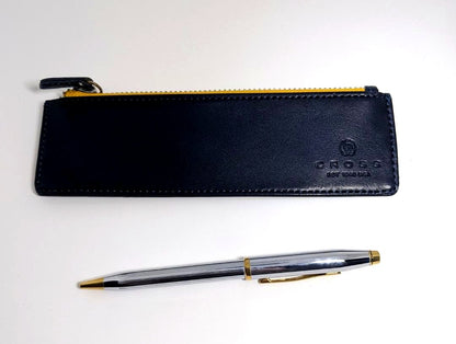 Cross Classic Century ballpoint pen with slim conical design and leather pen case, Japan import