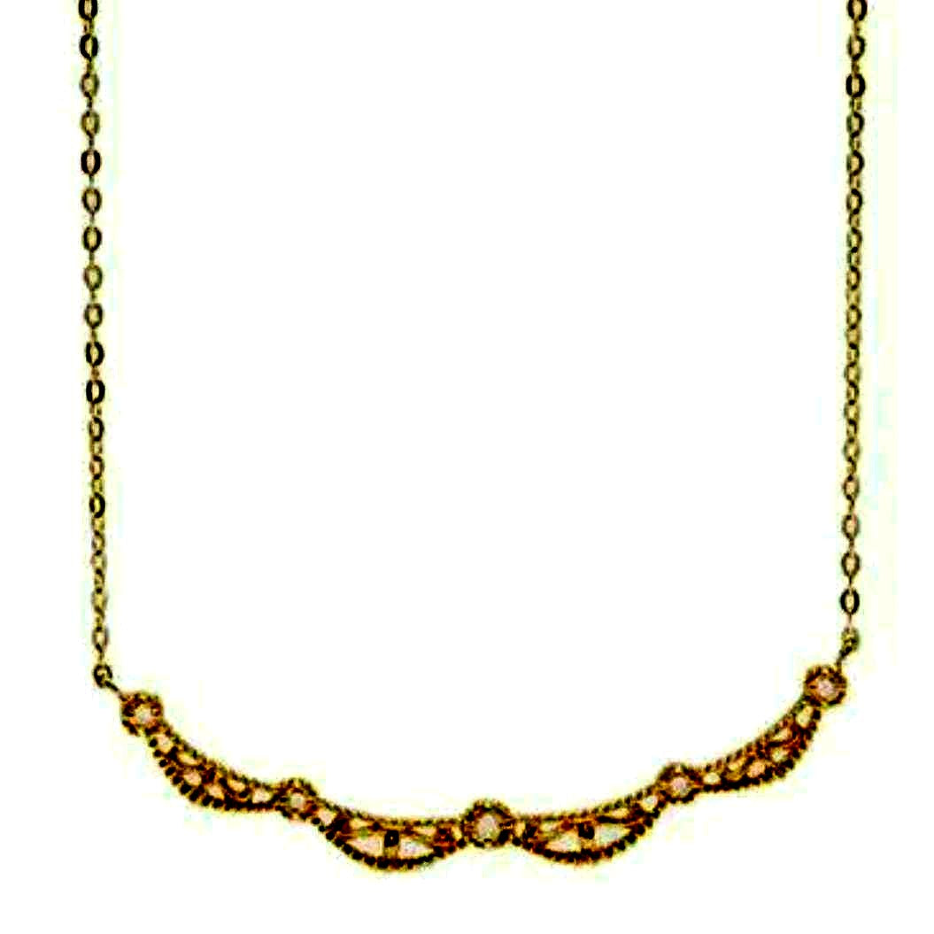 agete CLASSIC K18 Diamond Necklace with sparkling diamonds and 200mm gold chain