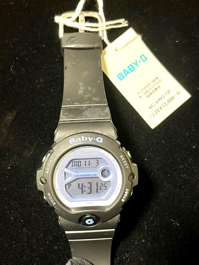 Casio Baby-G BG-6903-1JF deadstock watch in black with original guarantee card Japan import