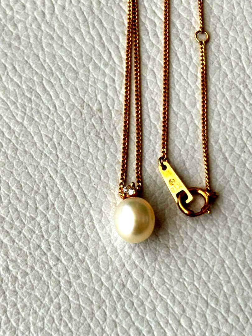 Tasaki People K18 diamond pearl necklace with 0.04 model number and 40 cm chain length
