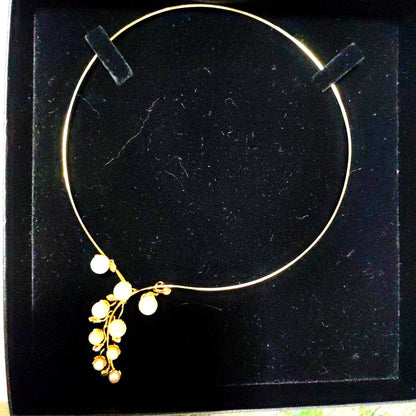 gstv SV Akoya Pearl choker-type necklace 42 cm length with white pearls on a silver chain
