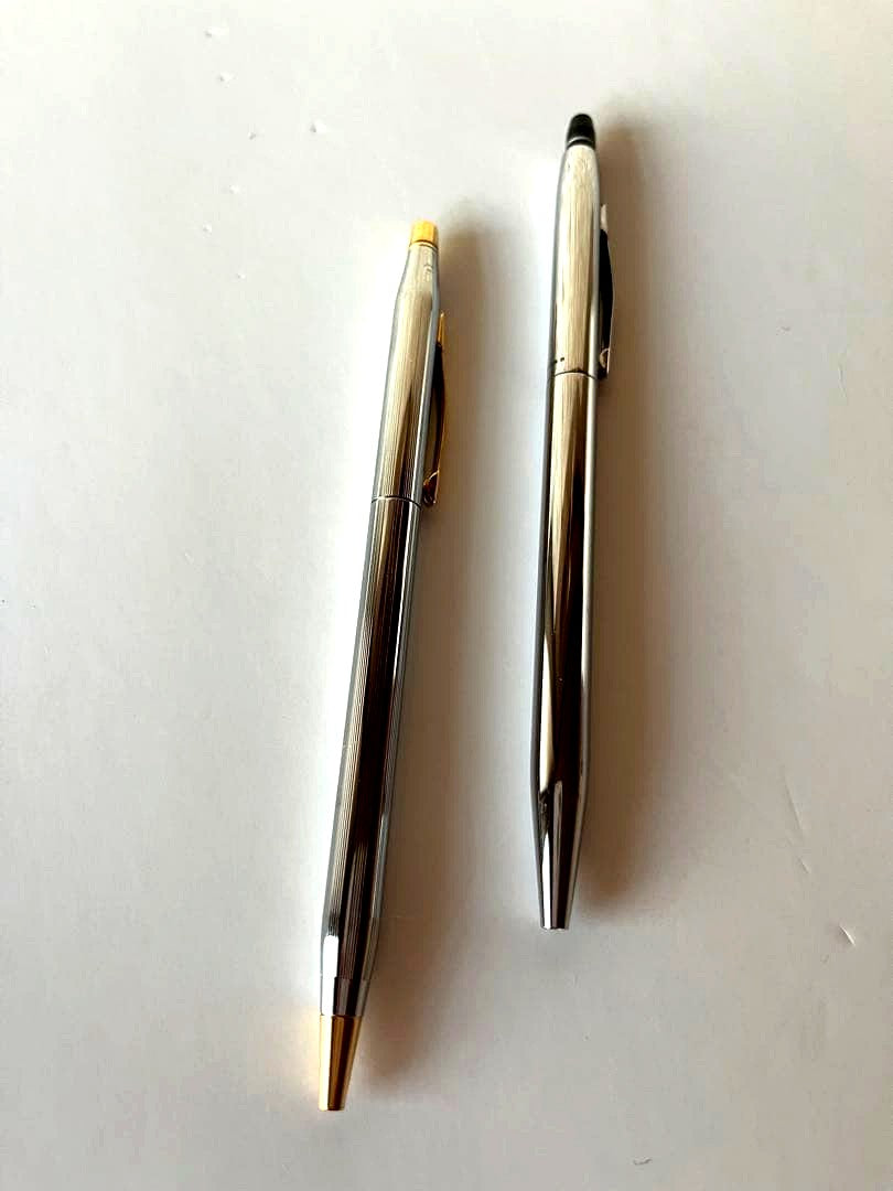 Set of 2 used Cross ballpoint pens without box, shown for home use