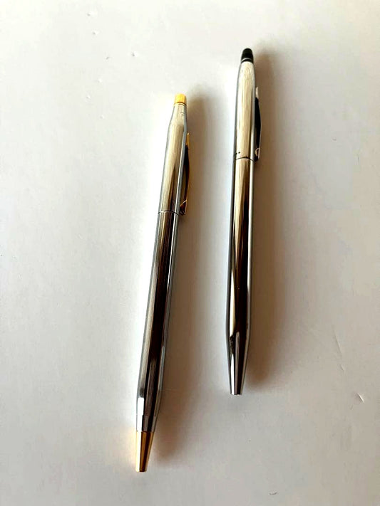 Set of 2 used Cross ballpoint pens without box, shown for home use