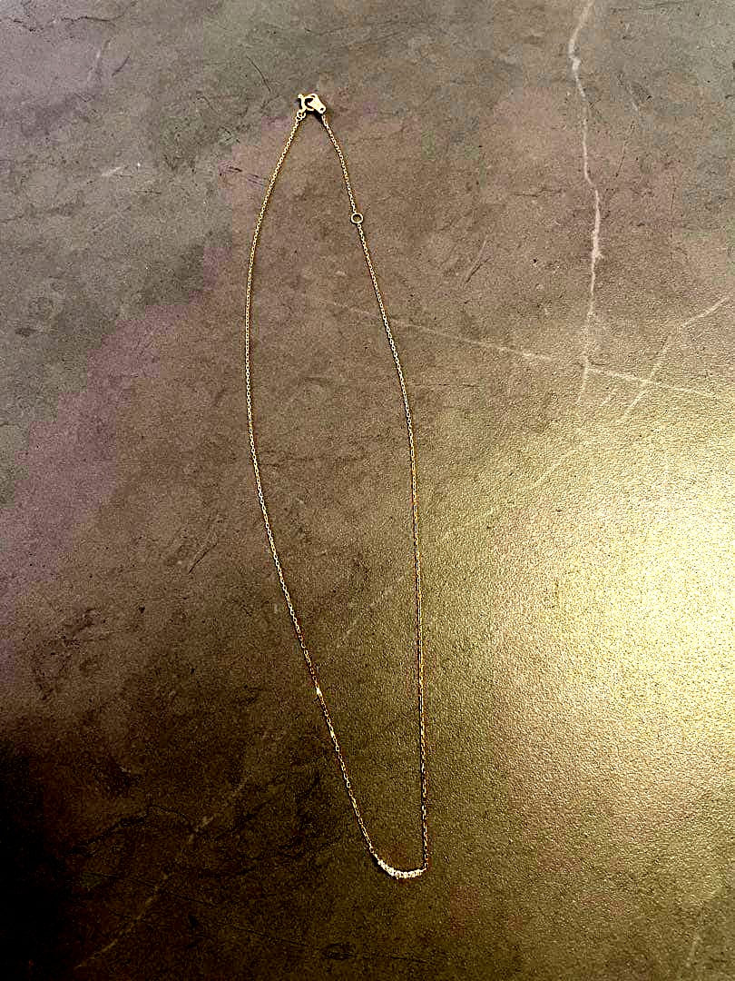 agete Diamond Necklace in K10 gold with 0.05ct diamond pendant