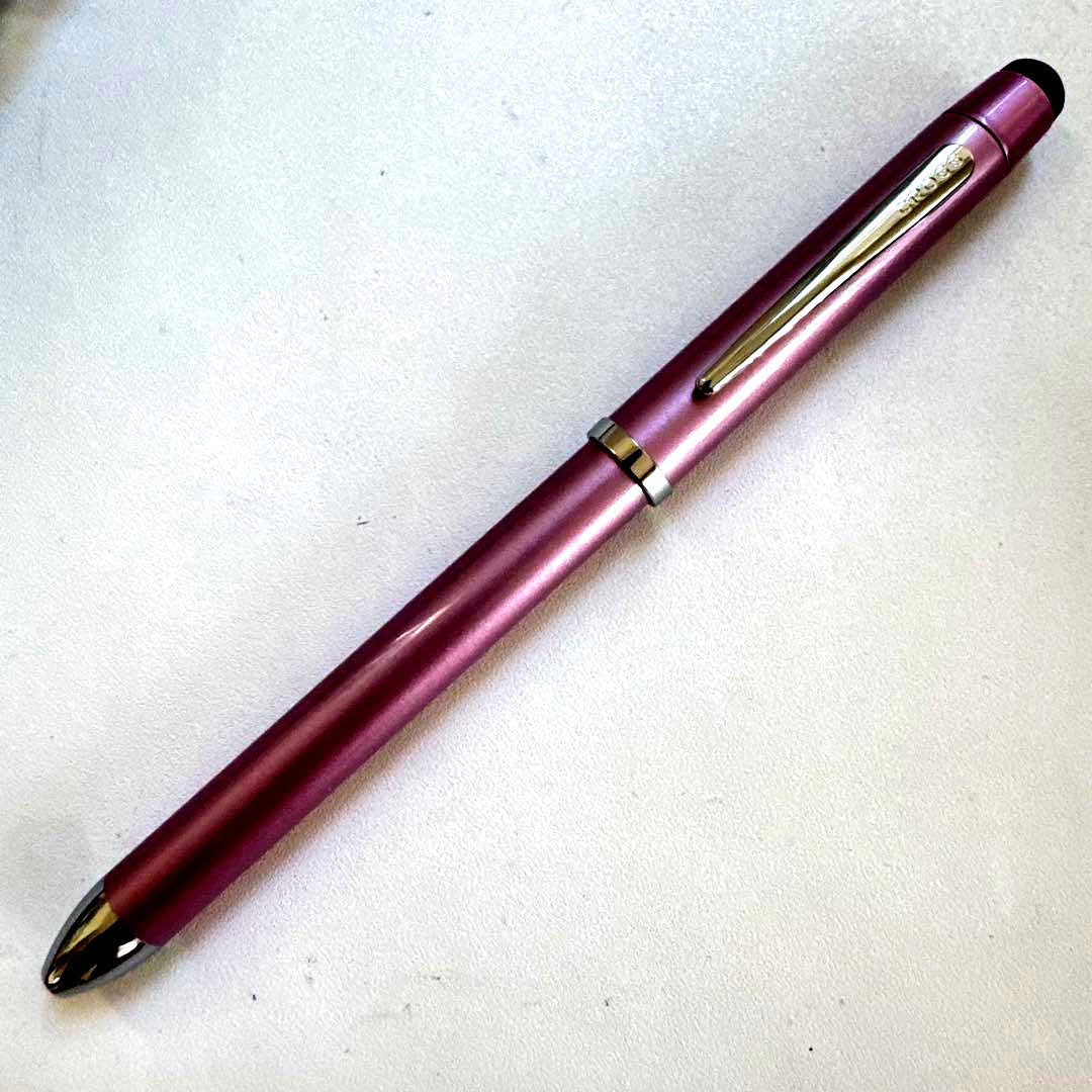 Cross Tech 3 multi-functional pen stylus in pink showing used condition