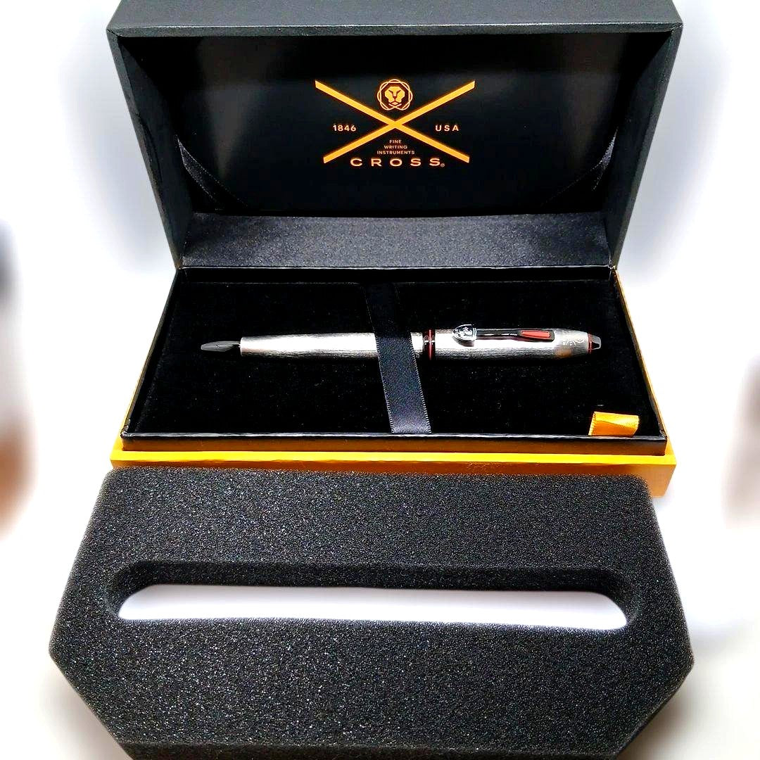 Cross Silver Ballpoint Pen with matching silver case displayed on a white background