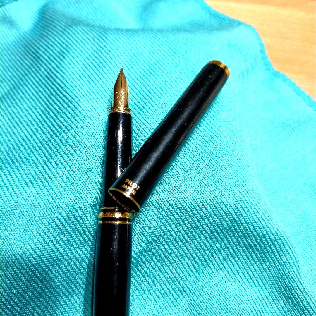 Pilot fountain pen with fine nib shown without ink in unused condition