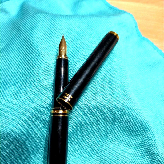 Pilot fountain pen with fine nib shown without ink in unused condition