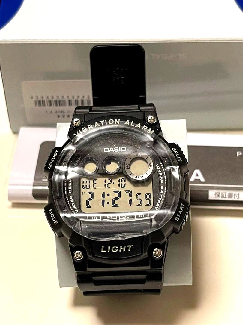 Casio Digital Watch Model 3416 in black with vibration alarm and LED light
