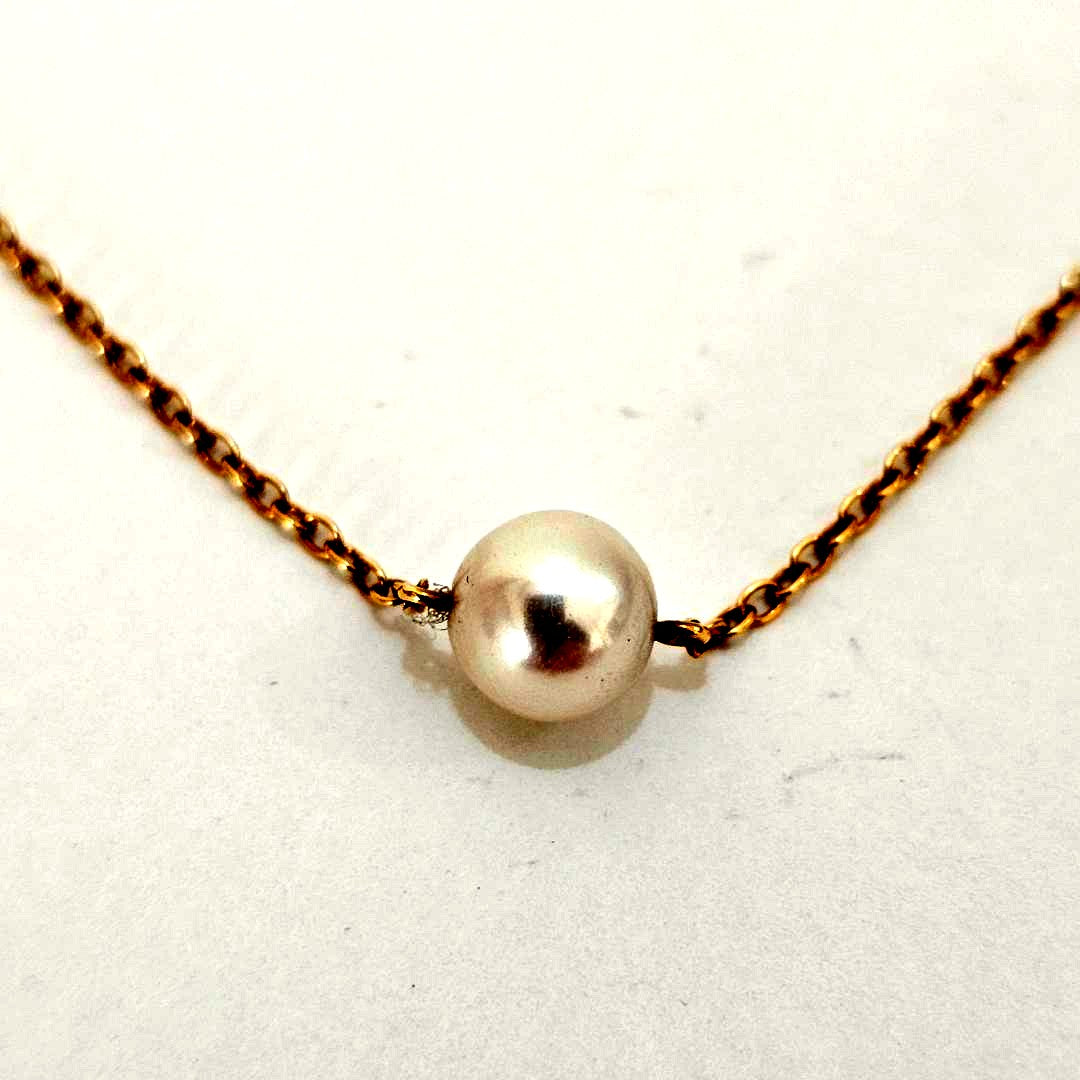 1971 Mikimoto pearl necklace with 6.3mm pearls and K18 yellow gold 40cm chain