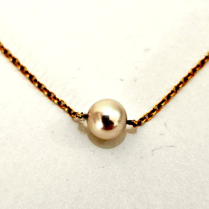 1971 Mikimoto pearl necklace with 6.3mm pearls and K18 yellow gold 40cm chain