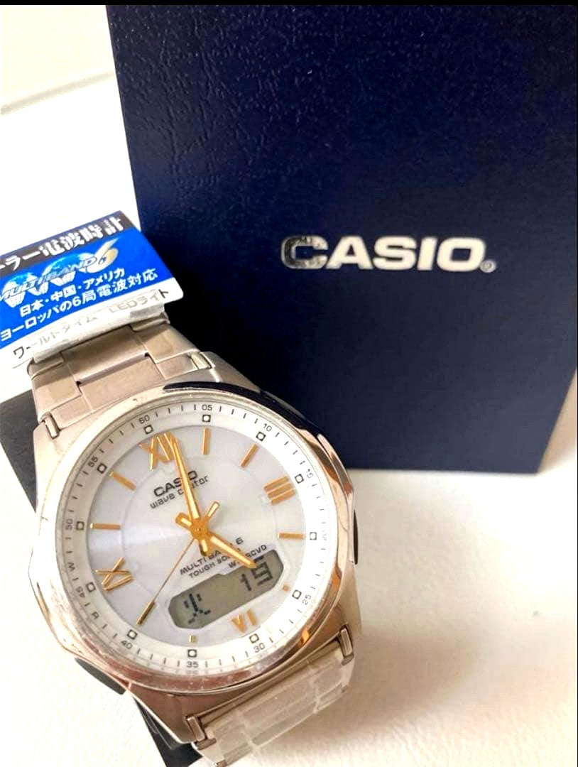 Casio Wave Ceptor WVA-M630D-7A2JF solar radio-controlled wristwatch with stainless steel band