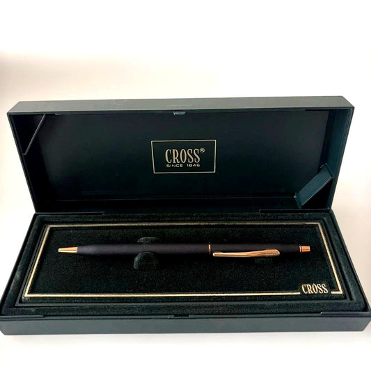 Cross Model 2502 luxury black ballpoint pen with dedicated case, Japan import, unused condition