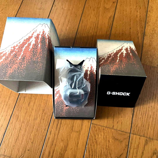 Casio G-Shock DW-5600KHG25-1JR watch with Mount Fuji Red Fuji graphic and digital LED display
