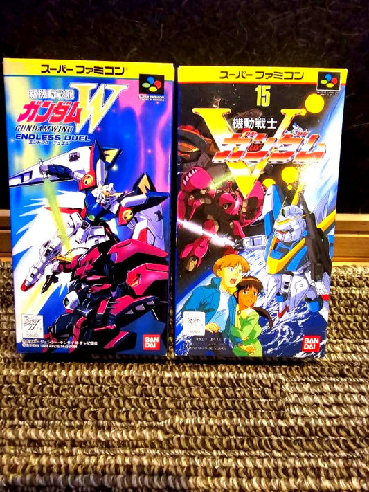 Shin Kidou Senshi Gundam W ENDLESS DUEL and Kidou Senshi V Gundam SNES cartridge in good condition