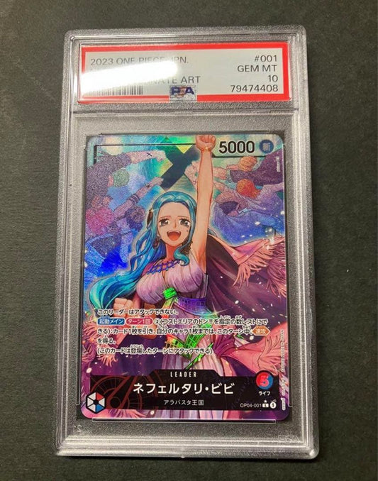 PSA 10 One Piece Nefertari Vivi L — Kingdom of Plotting OP04-001 — Japanese