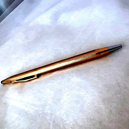 Cross Slim Gold Ballpoint Pen with 5.1 inch slim gold body and oil-based ink, model 805-24455 Japan import