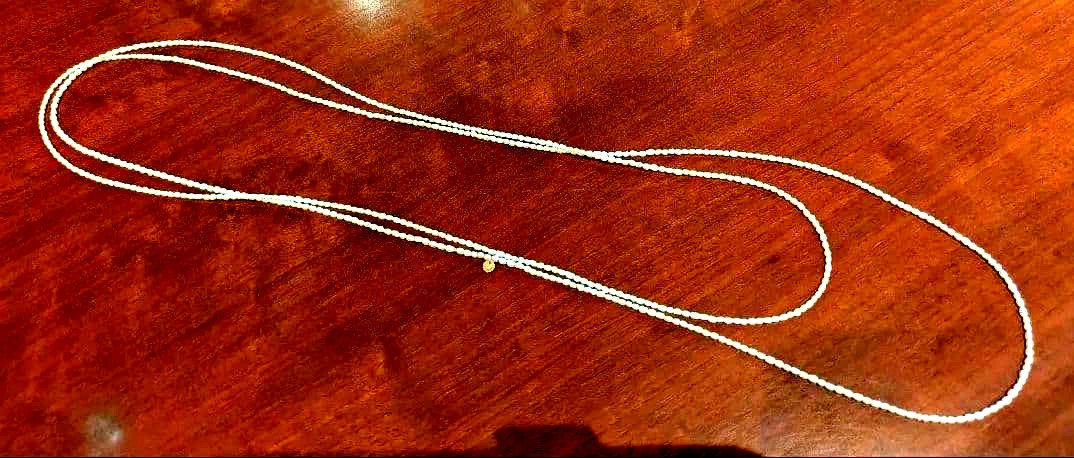 Agato ASLARO pearl long necklace with 18 karat gold, 140 cm length
