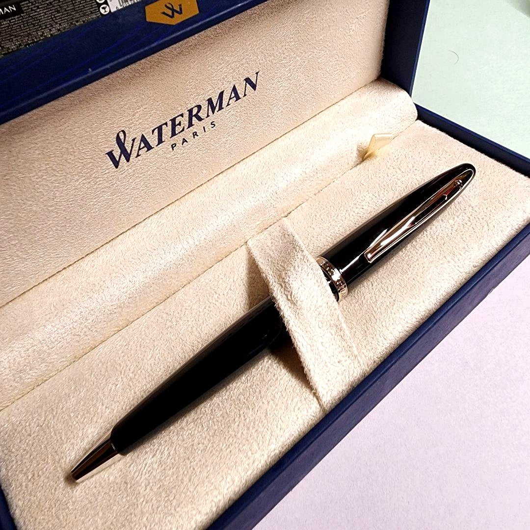 Waterman Carré Black Sea CT metal ballpoint pen in black with oil-based ink