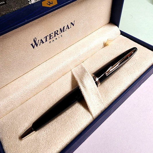 Waterman Carré Black Sea CT metal ballpoint pen in black with oil-based ink