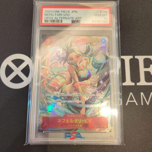 PSA 10 One Piece Nefertari Vivi L — OP04-118 — Japanese