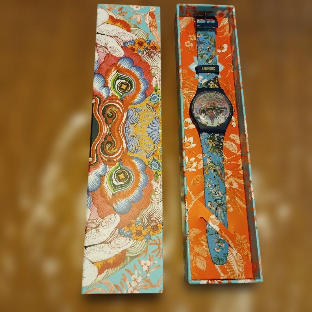 swatch Bangkok Multiple Colors Flower Pattern Quartz Men's — Japanese