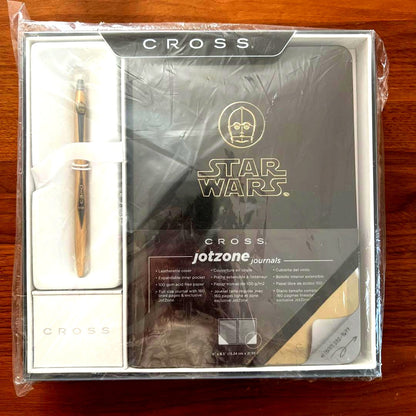 Star Wars Cross Click Jot Zone gift set featuring C-3PO matte black brass pen approximately 140mm long