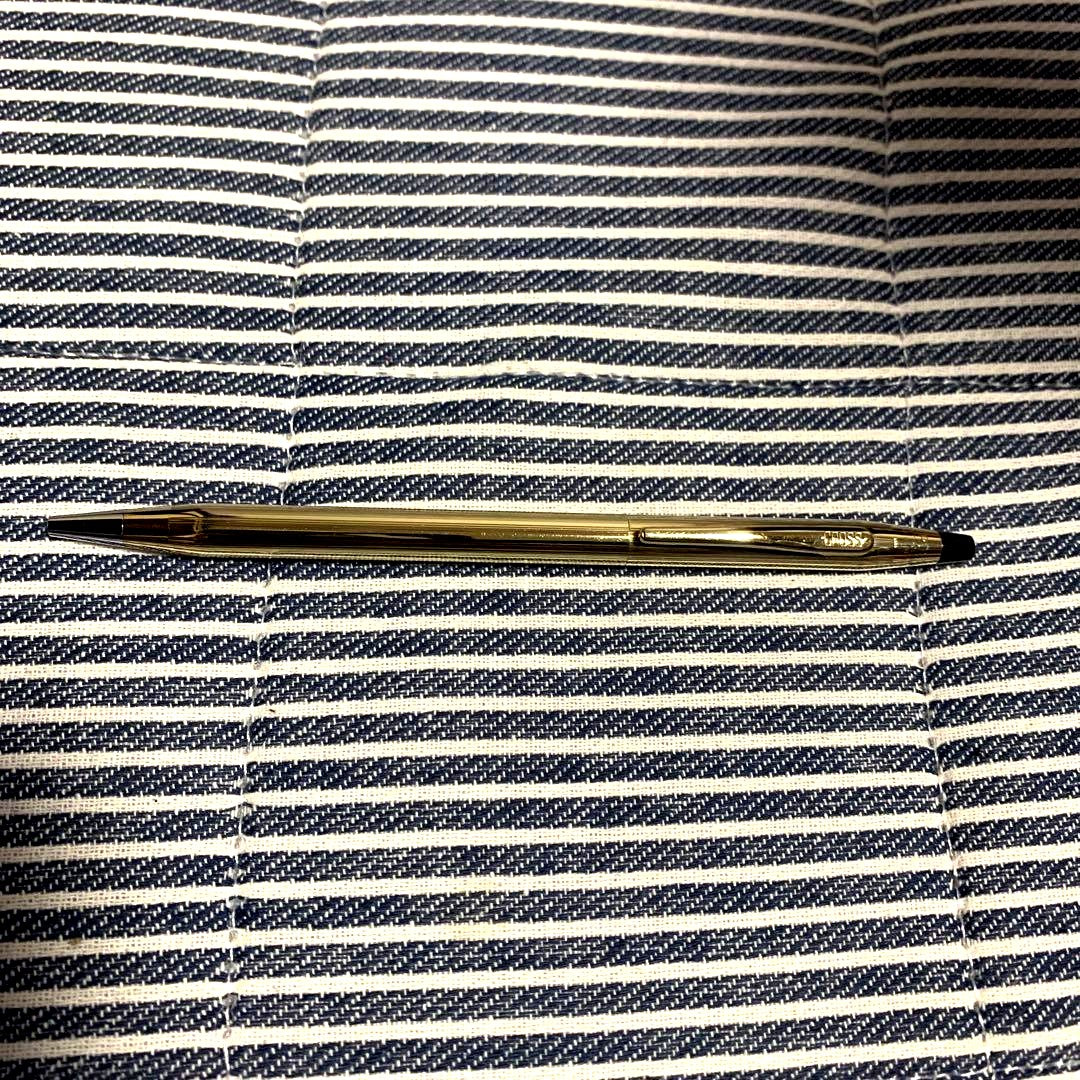 CROSS Ballpoint Pen Classic 10kt gold-plated with black grip and oil-based ink refill