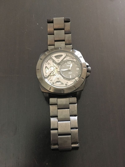FOSSIL 自動巻き時計 スケルトン ブラック Automatic Men's Watch — Japanese