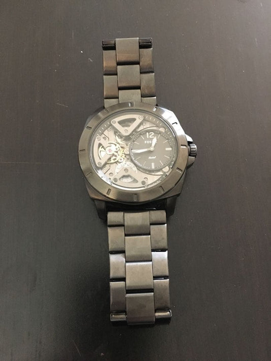 FOSSIL 自動巻き時計 スケルトン ブラック Automatic Men's Watch — Japanese