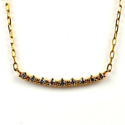 Agete yellow gold necklace with 9 diamonds pendant approximately 16.8 mm wide and 40 cm chain length