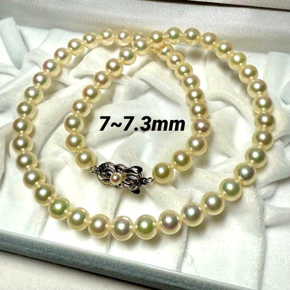 Mikimoto Akoya pearl necklace featuring 7-7.3mm pearls measuring 42cm in length