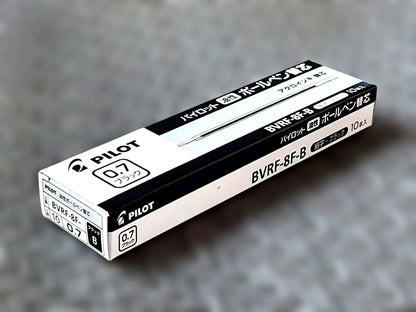 Pilot ballpoint pen refill BVRF-8F-B 0.7mm black ink 40 pieces showing full length and diameter