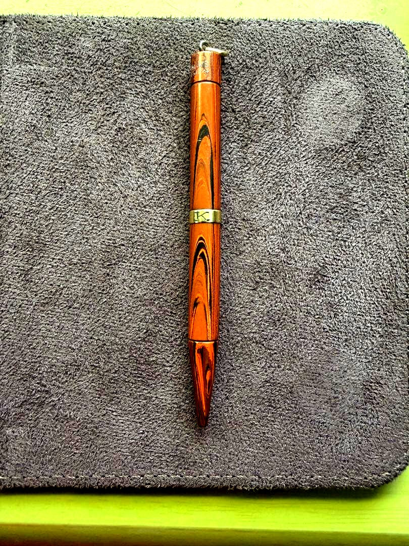 1920s Waterman's Ebonite Pencil in ripple red, 1.18mm lead, 100mm length, vintage writing instrument