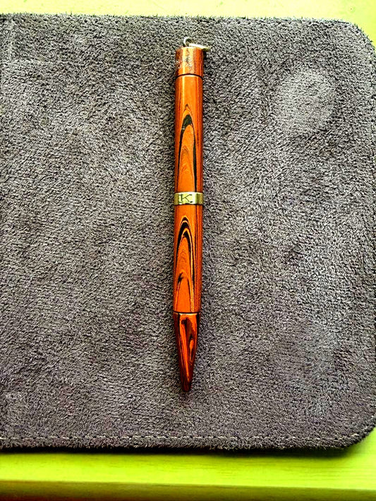 1920s Waterman's Ebonite Pencil in ripple red, 1.18mm lead, 100mm length, vintage writing instrument