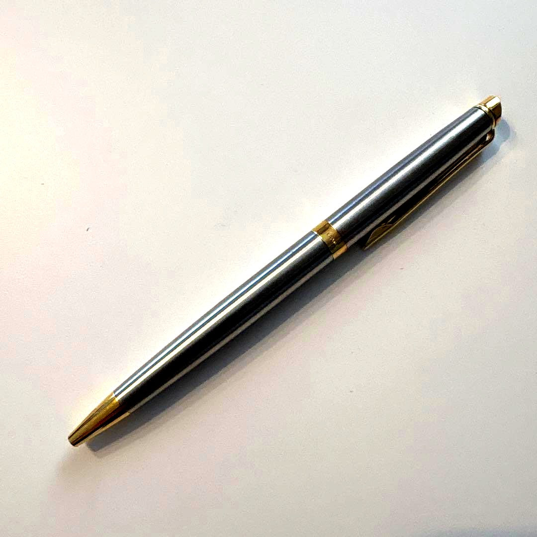 Waterman Metropolitan Ballpoint Pen Essential with gold and silver stainless steel body and 23 karat gold plated trim