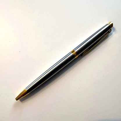 Waterman Metropolitan Ballpoint Pen Essential with gold and silver stainless steel body and 23 karat gold plated trim