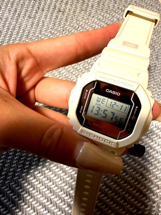 Casio G-Shock GW-9400H-7 white digital watch with blue-green EL backlight and rugged design