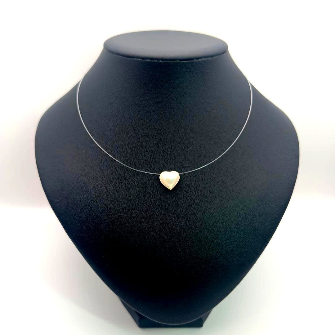 Tasaki K18WG Heart Mabe Pearl Necklace with 40 cm chain and white gold setting