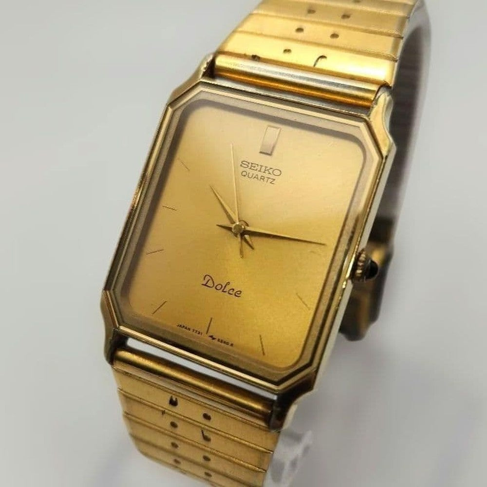 SEIKO DOLCE レクタンギュラー80年代 Quartz Men's Watch — Japanese