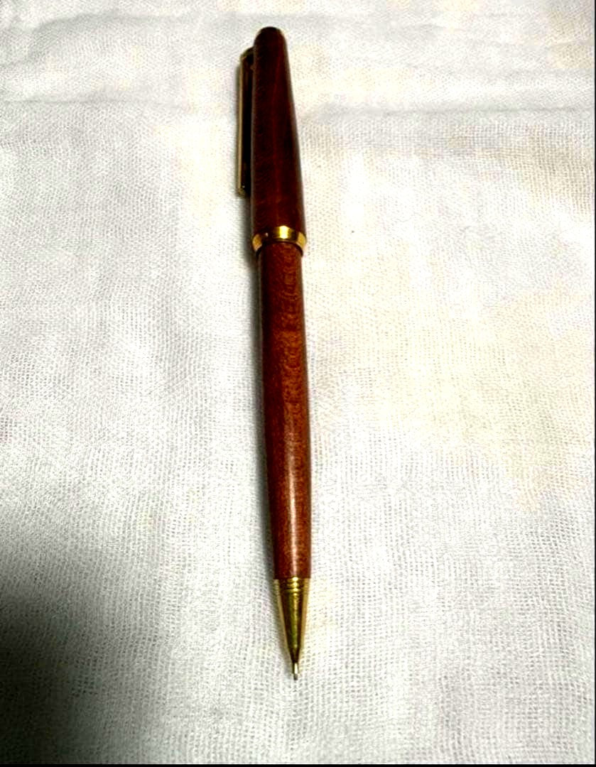 PILOT 0.5 CUSTOM mechanical pencil made with Japanese Zelkova wood shown from side angle