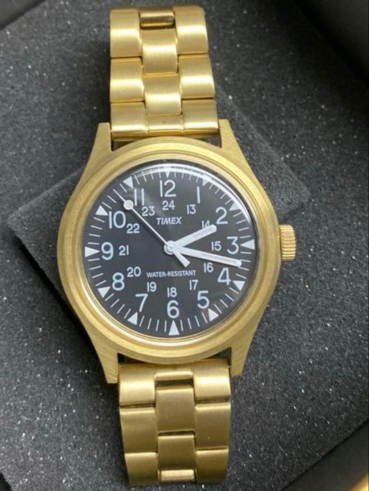 TIMEX CAMPER Yellow Gold 36mm Quartz Men's Watch — Japanese